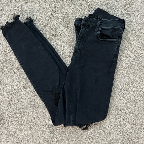 AGOLDE Black Distressed Slim Fit Jeans - Size 28 - Picture 2 of 5